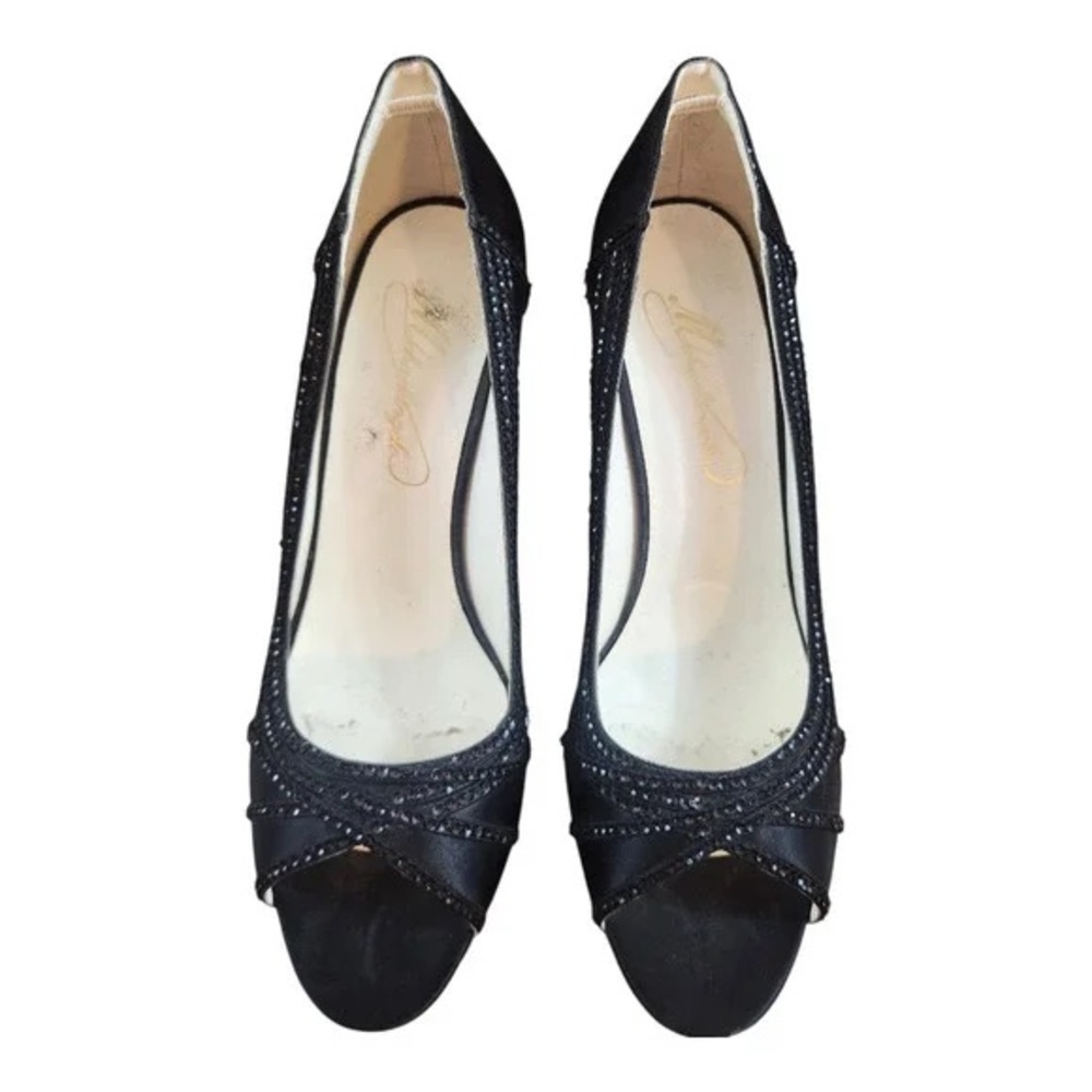 Michaelangelo Elegant Black Peep-Toe Heels